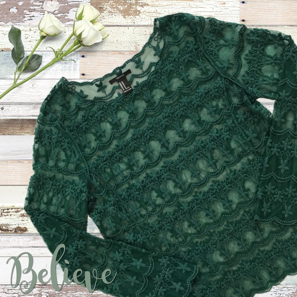 Green Lace Top